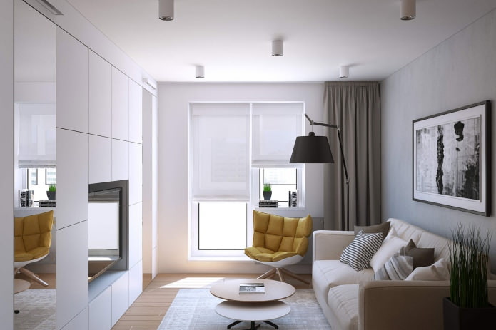 Diseño de interiores de un apartamento en estilo moderno.