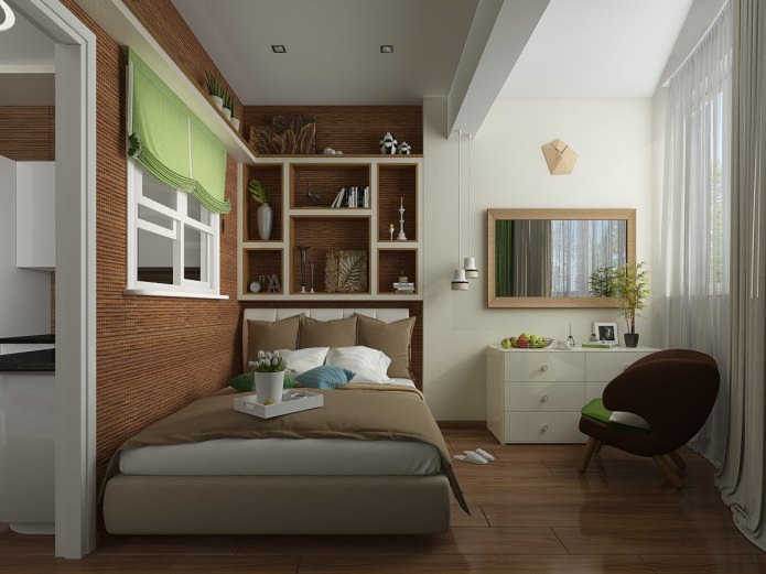 dormitorio en un proyecto de diseño de interiores de apartamento