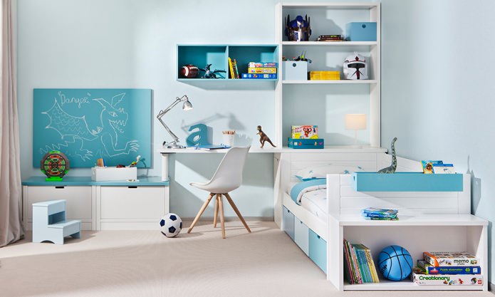 Habitación infantil turquesa para niño