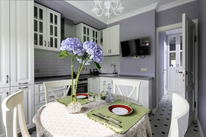 Cocina de lavanda pastel