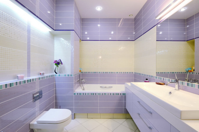 azulejos de lavanda en el baño