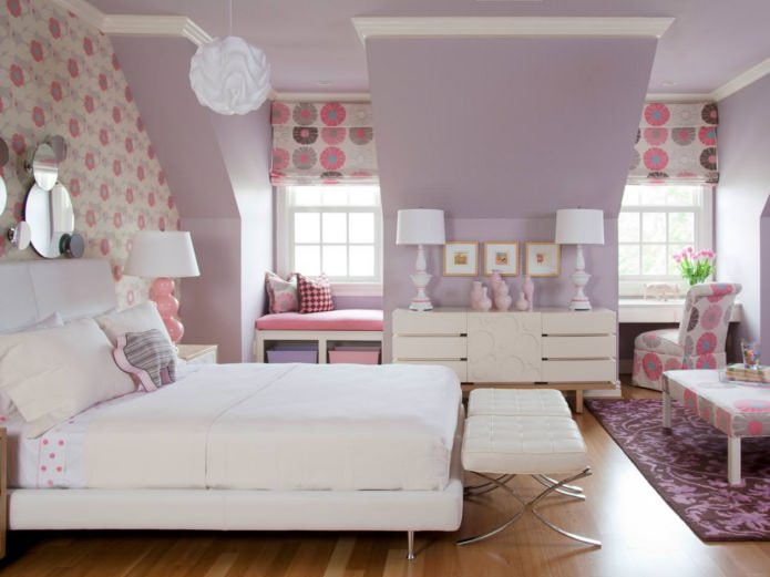 dormitorio infantil rosa morado