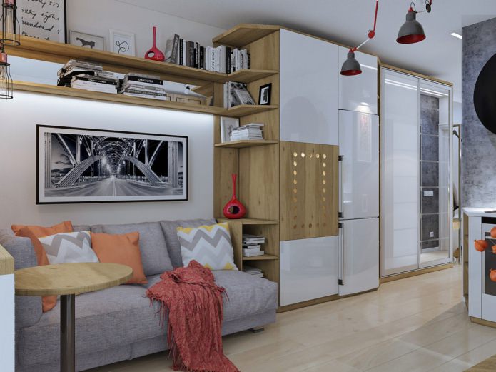 diseño interior de un pequeño apartamento de 18 metros cuadrados. metro.