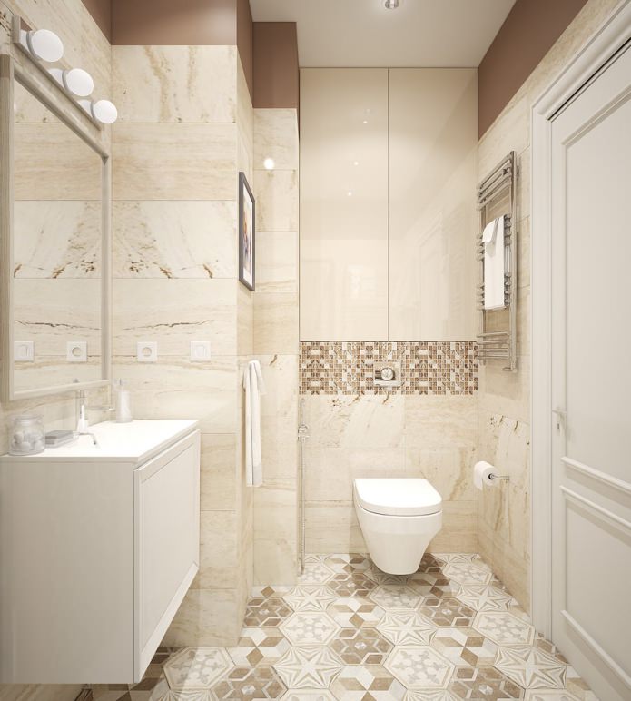 baño en colores beige