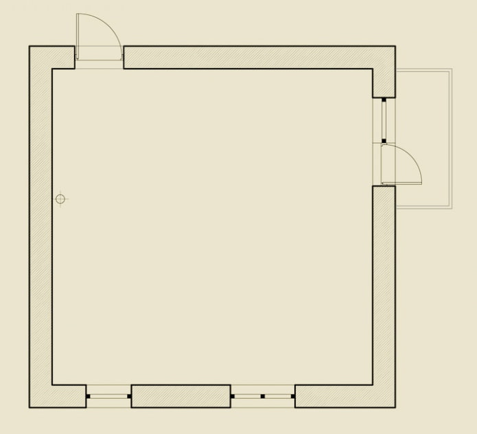 Ang layout ng apartment ay 31 sq. m