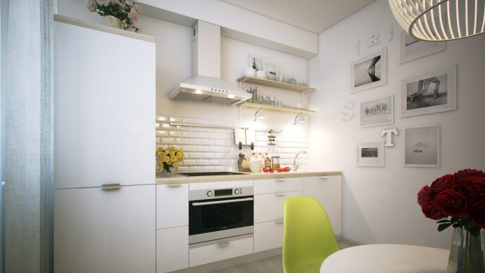 cocina en el diseño de un apartamento de una habitación de 40 metros cuadrados. metro.