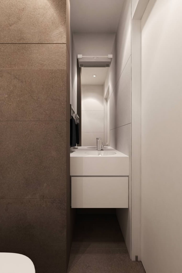 Baño en el proyecto de diseño de un apartamento de 3 habitaciones.