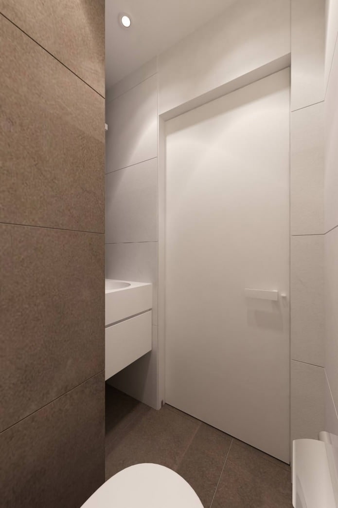 Baño en el proyecto de diseño de un apartamento de 3 habitaciones.