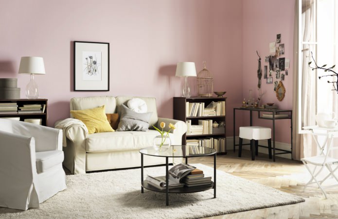 light pink na sala