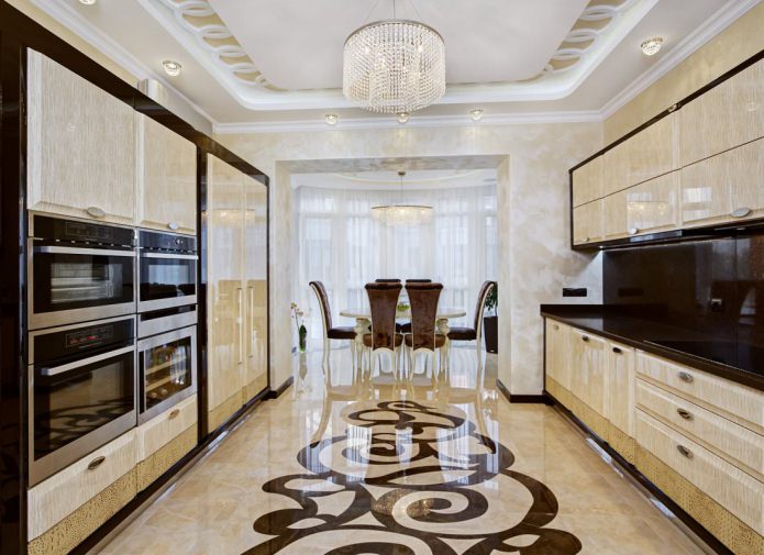 cocina art deco beige