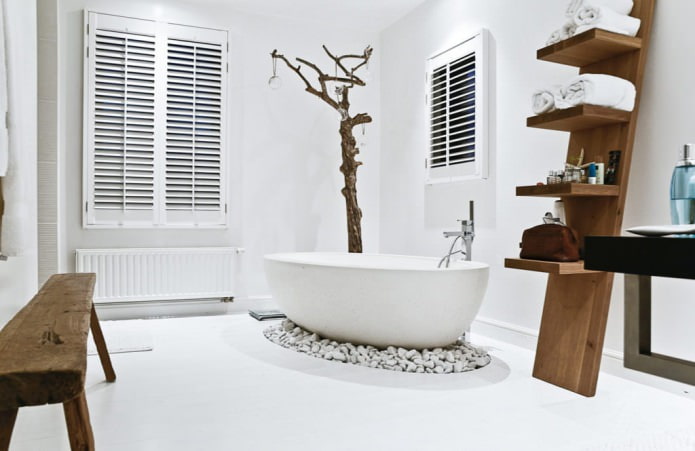 Interior de baño de estilo ecológico