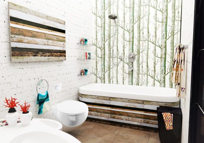 Interior de baño de estilo ecológico