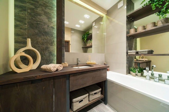 Interior de baño de estilo ecológico