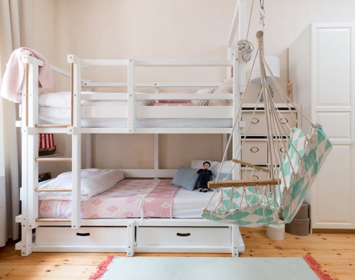 Interior de dormitorio para niña de 6 a 8 años.