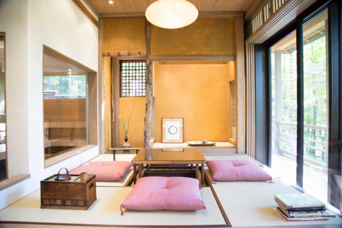 sala de estar en estilo japonés