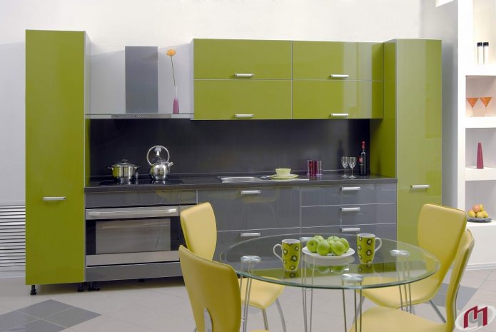 Cocina gris-verde