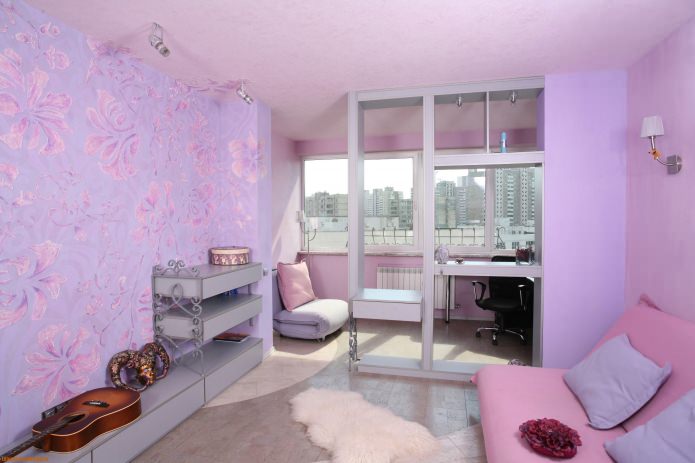 Lavender pink na sala