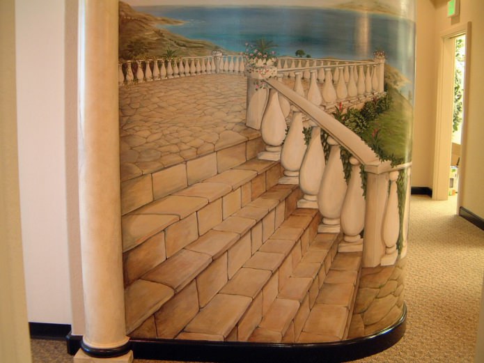 mural de pared escaleras