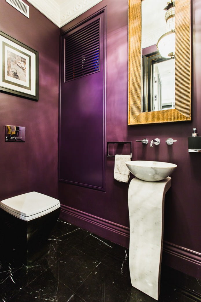 pintura de baño morada