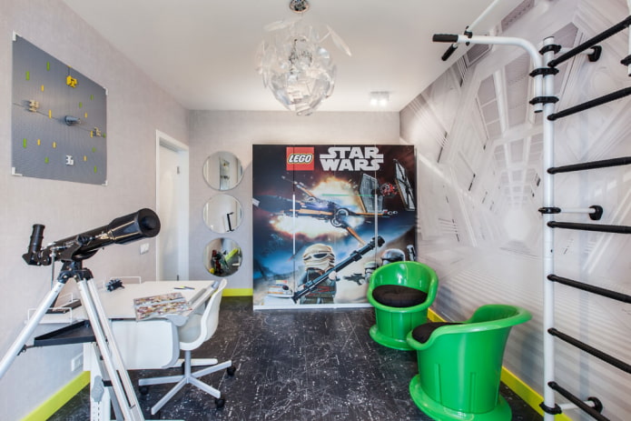 La imagen de Star Wars en las puertas del armario.