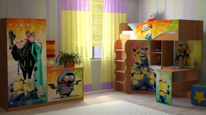 minions en la habitación de los niños