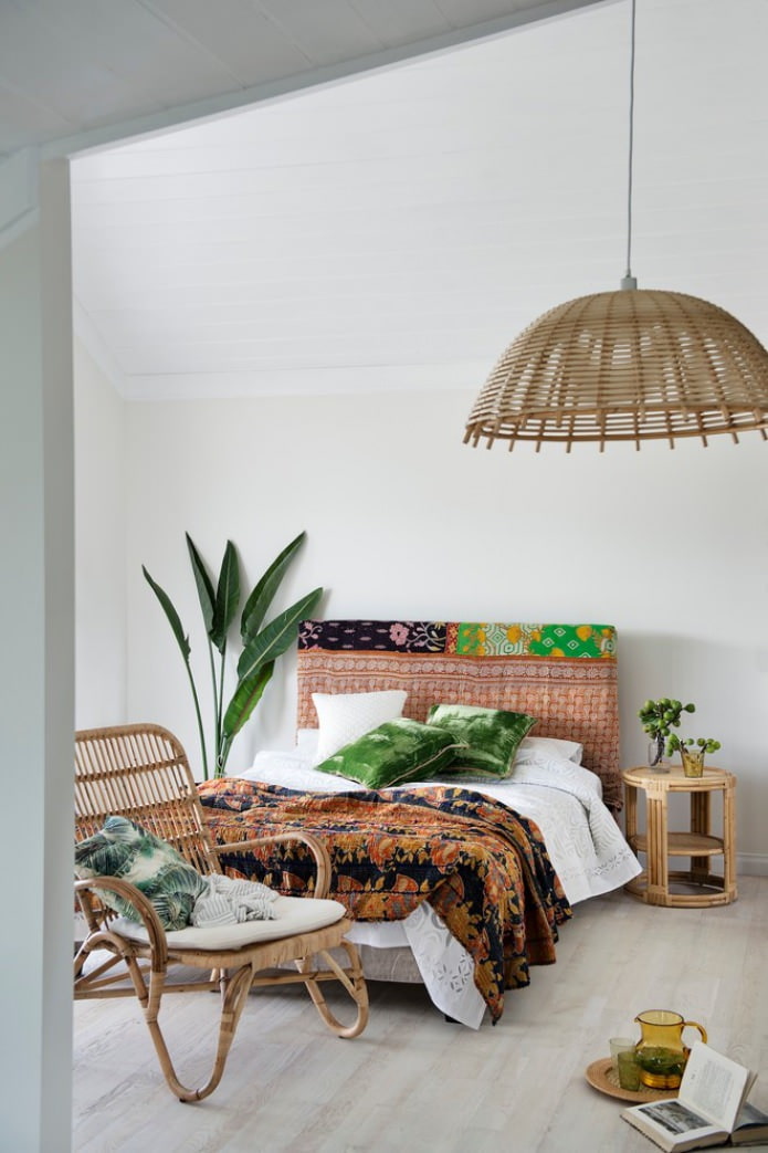 dormitorio de estilo boho