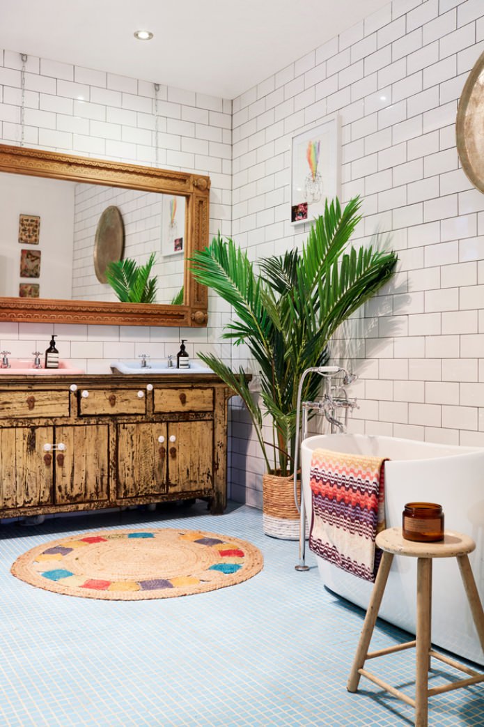 Baño estilo boho