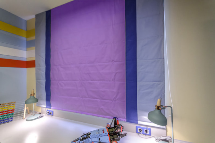 Violet blue roman blind