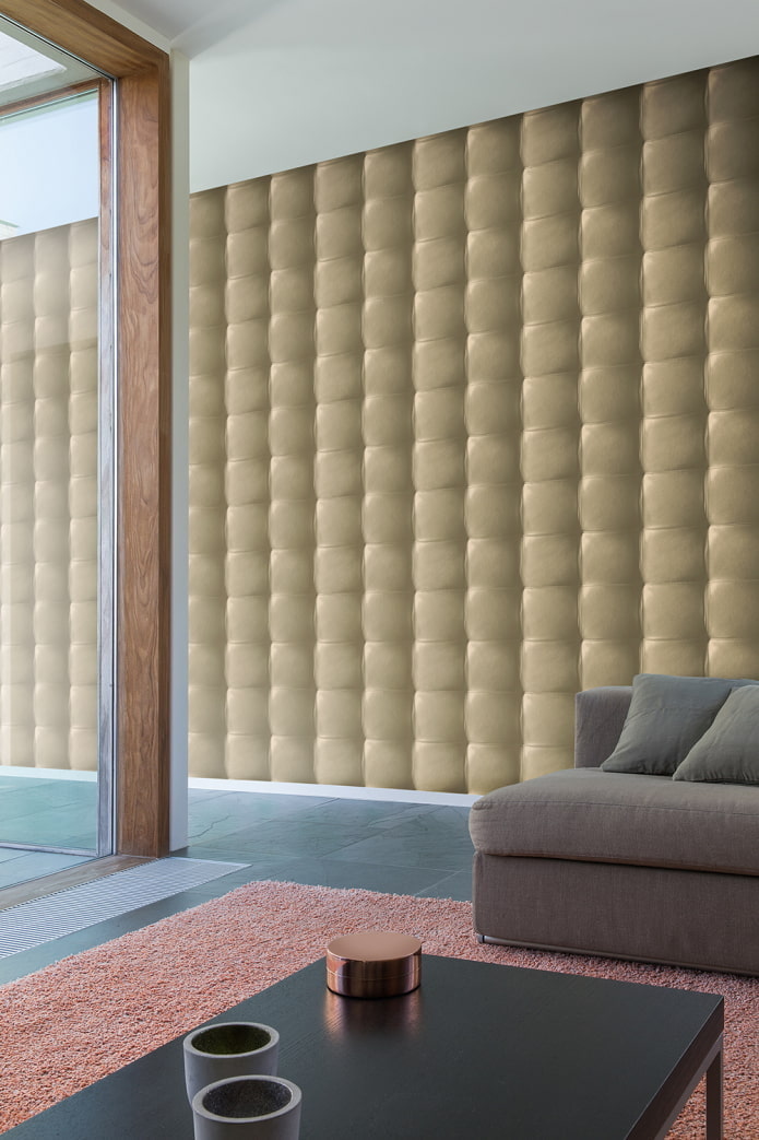 beige leather wallpaper sa interior