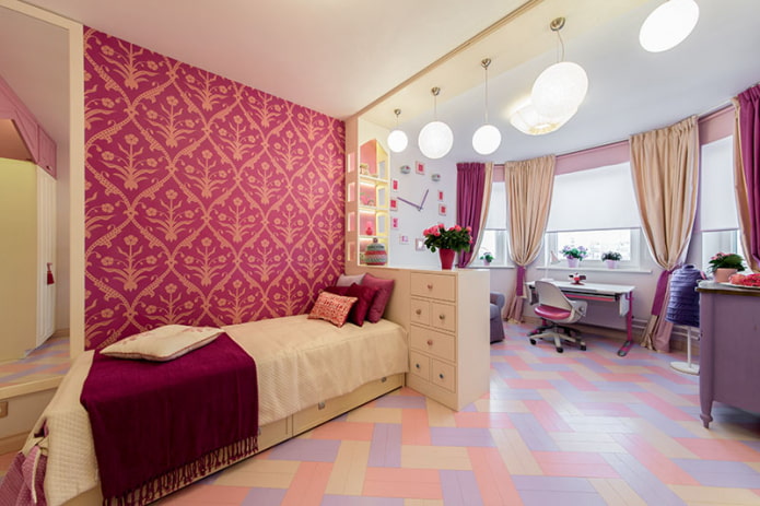 habitación rosa para niños