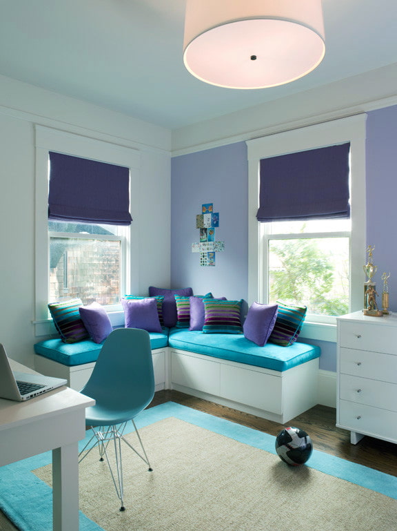 dark lilac roman blinds sa loob