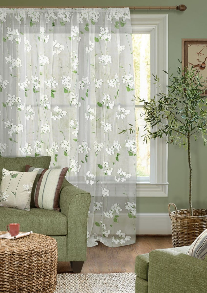 cortinas con flores