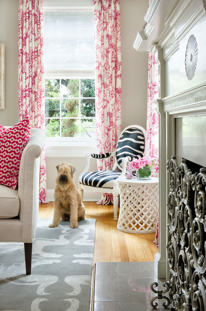 cortinas con estampado floral