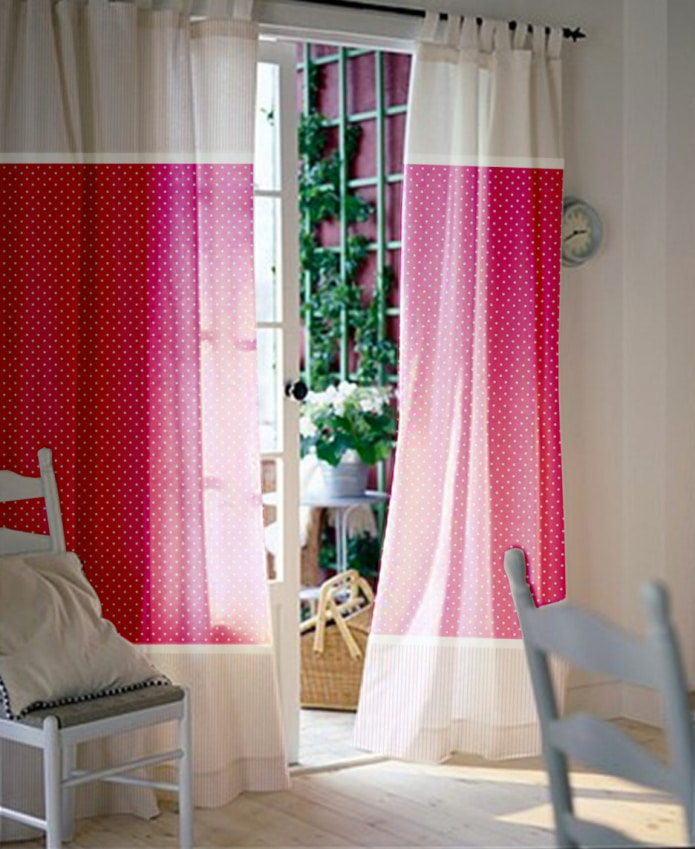 cortinas con estampado de guisantes