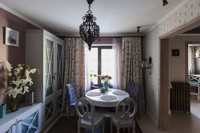 Cortinas de comedor de estilo provenzal