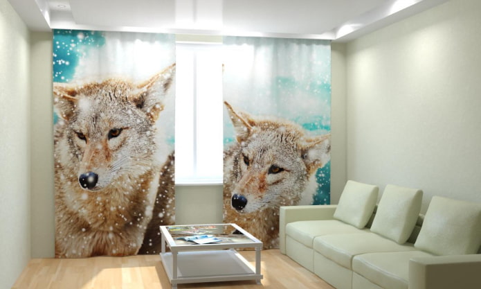 Cortinas 3d con imagen de animales.