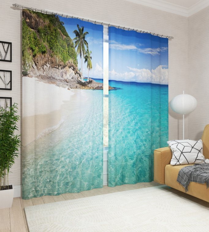 Cortinas 3d con la imagen de la playa