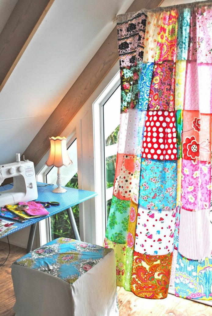 cortinas en estilo patchwork