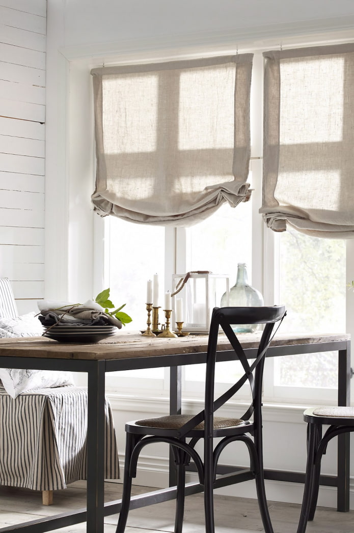 linen roman blinds sa interior