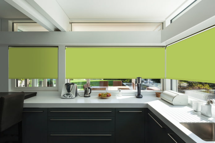 green roller blind