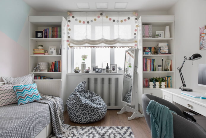 cortinas con flecos de pompones