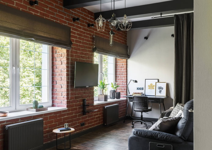 cortinas romanas estilo loft