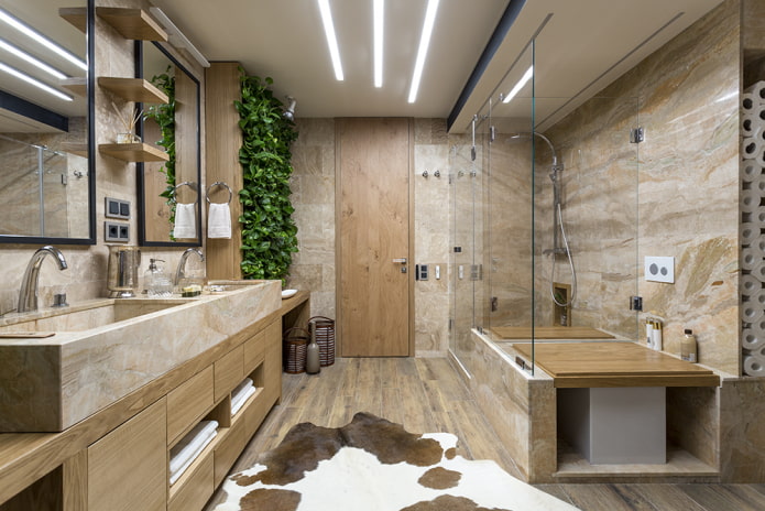 diseño de techo de baño de estilo ecológico