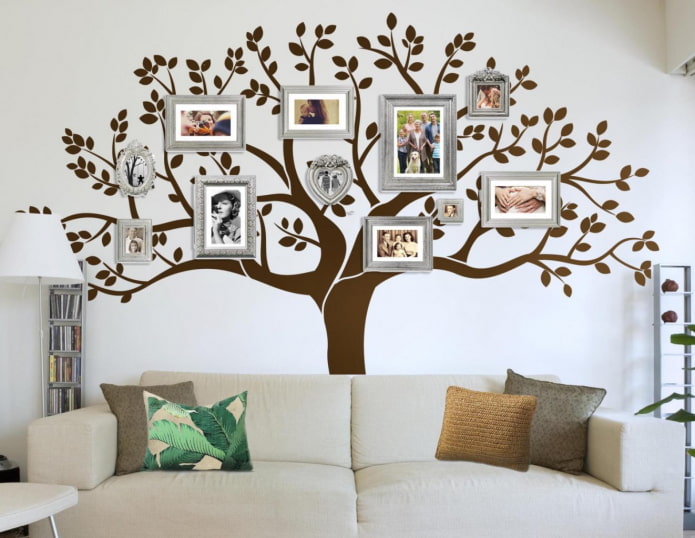 fotografías en forma de árbol en el interior