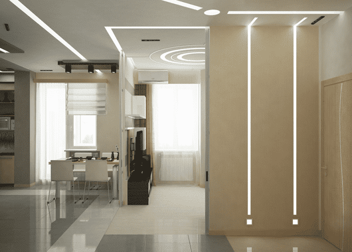 backlit plasterboard partition sa interior