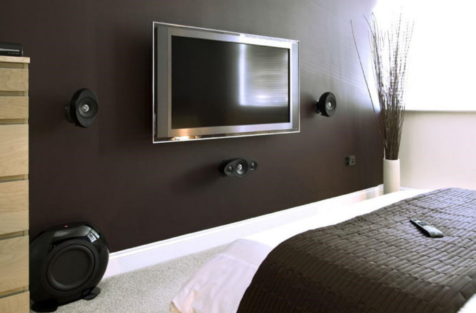 TV de pared en carcasa gris