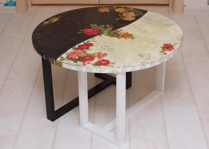 mesa de centro de decoupage