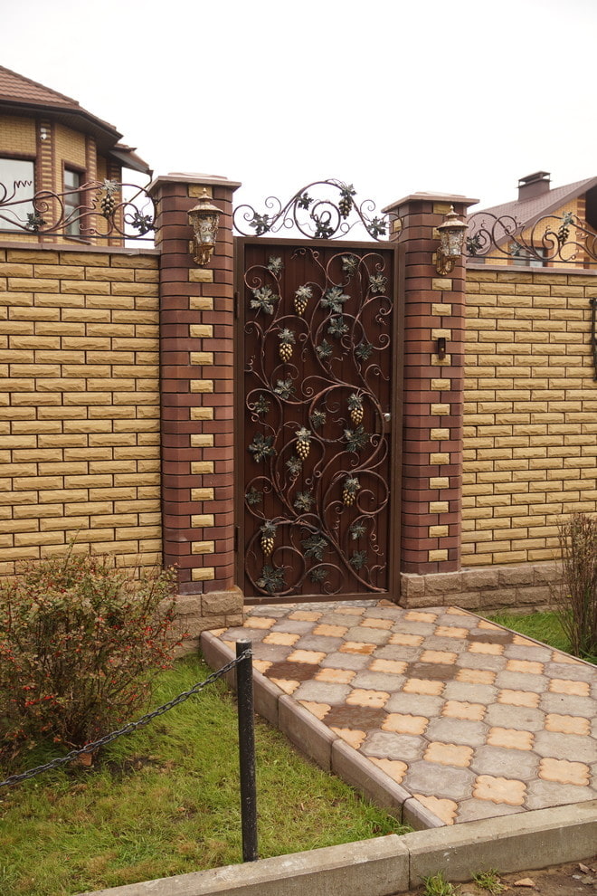 puerta de metal con elementos de forja