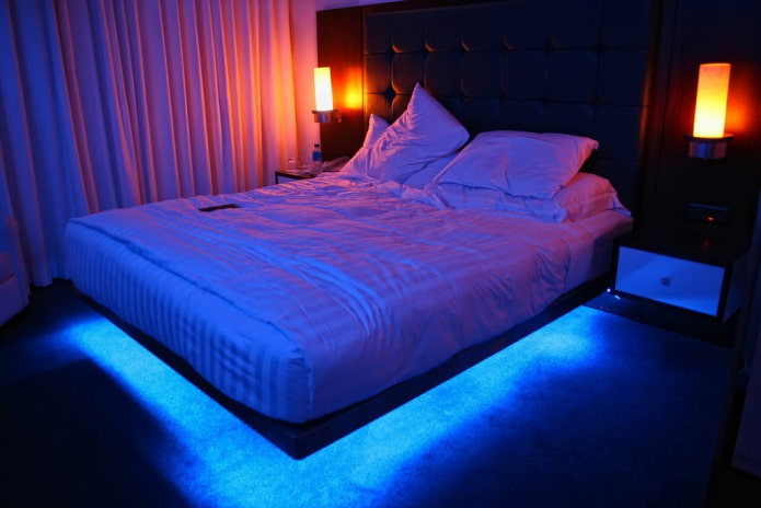 cama con luz