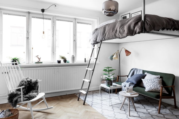 Estilo sa loft na pang-style na Skandinavian